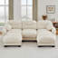 Canapé ergonomique modulaire en chenille avec design plissé et repose-pieds-707735082