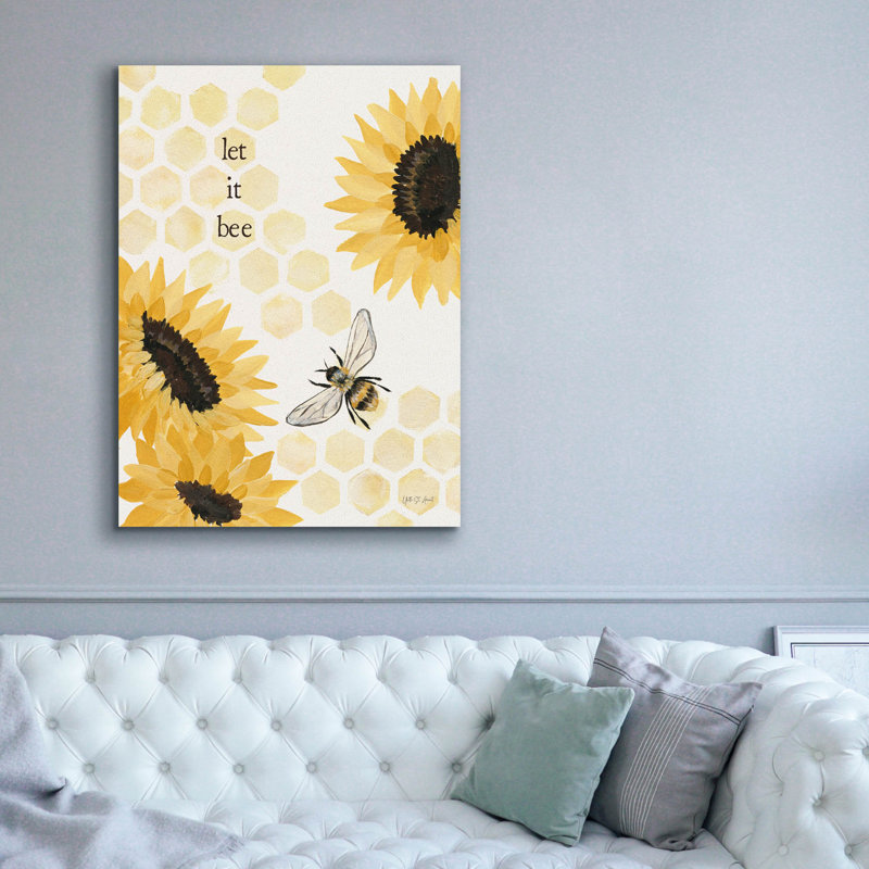 «Sunny Bees 1» par Yvette St. Amant, art mural sur toile, 40 po x 54 po, H 54 po x l 40 po x P 1,5 po