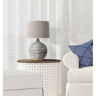 Clarence Textured Ceramic Table Lamp with Linen Shade