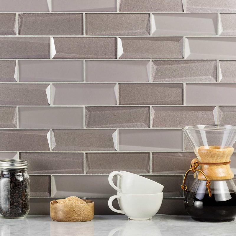 Remington 2x6 Polished Glass Subway Mosaic Tile, Bronze