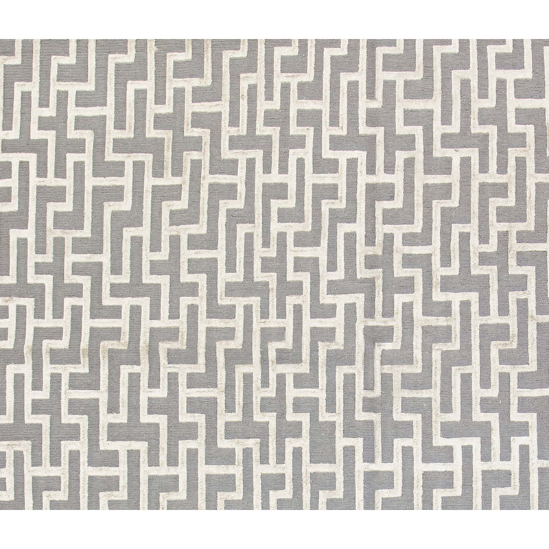 Himalayan Cotton Geometric Area Rug in Dim Gray/Tan