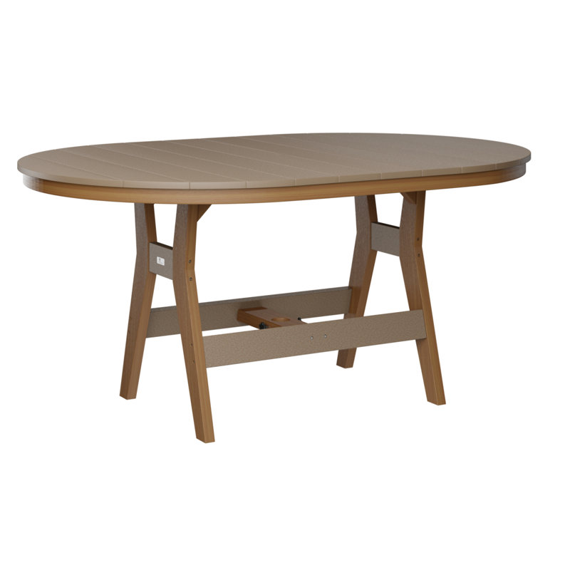 Table de bar berlinoise Berlin, 38.87" H x 64" W x 44" D, Bois vieilli, Teck naturel