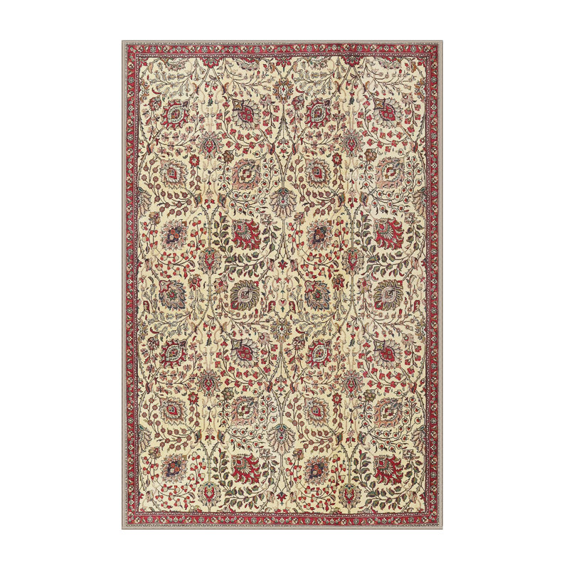 Tapis beige/rouge traditionnel Sallah, Rectangle 3 pi x 5 pi