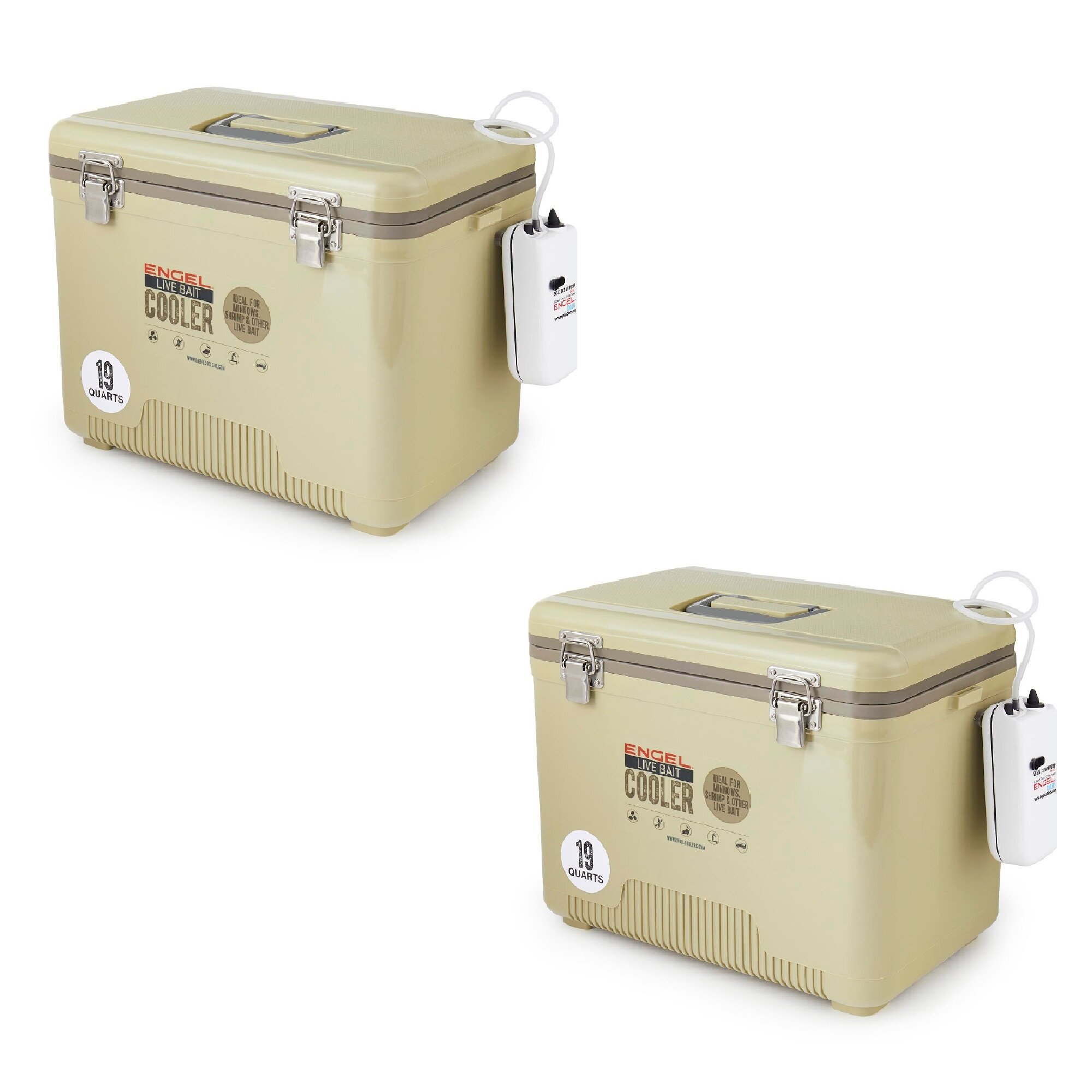 Engel 19 Quart 32 Can Leak Proof Odor Resistant Insulated Cooler Drybox, Black