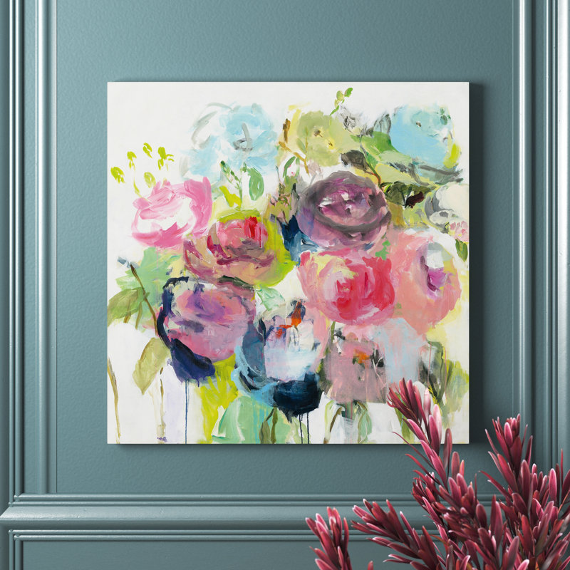 Bright Summer Peonies by Marilyn Hageman - Painting, 76cm H x 76cm W, Wrapped Canvas