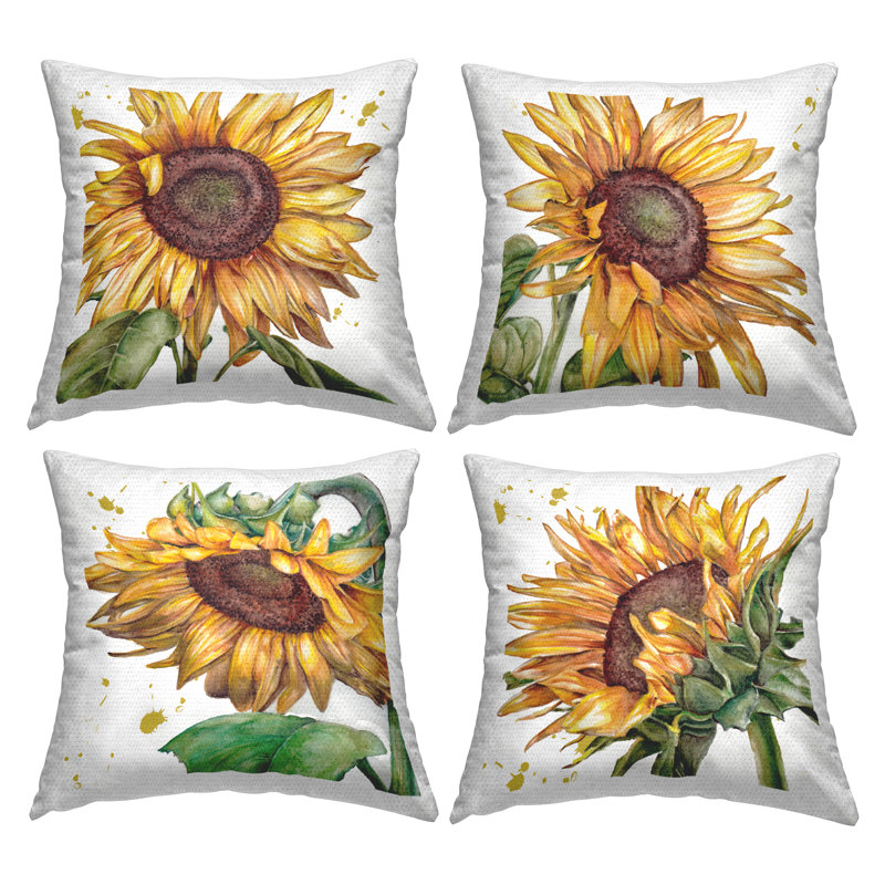 Coussin d'extérieur à imprimé tournesols Modern Farmhouse par Studio 731 rep. Levison Designs