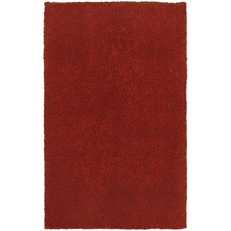 Toronto Handmade Tufted Rust Red Area Rug, Rectangle 8' x 11'