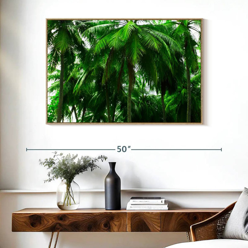 Palmier forêt, Cadre flottant en bois naturel, 40 po x 27 po