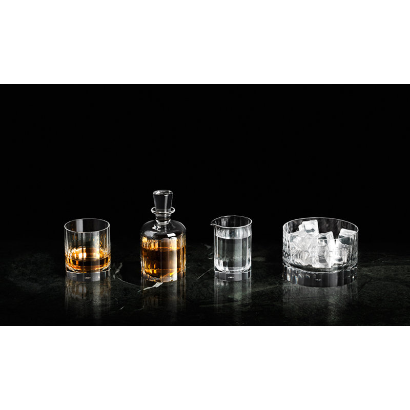 Fluted Handmade Crystal Drinking Glass, 8.5