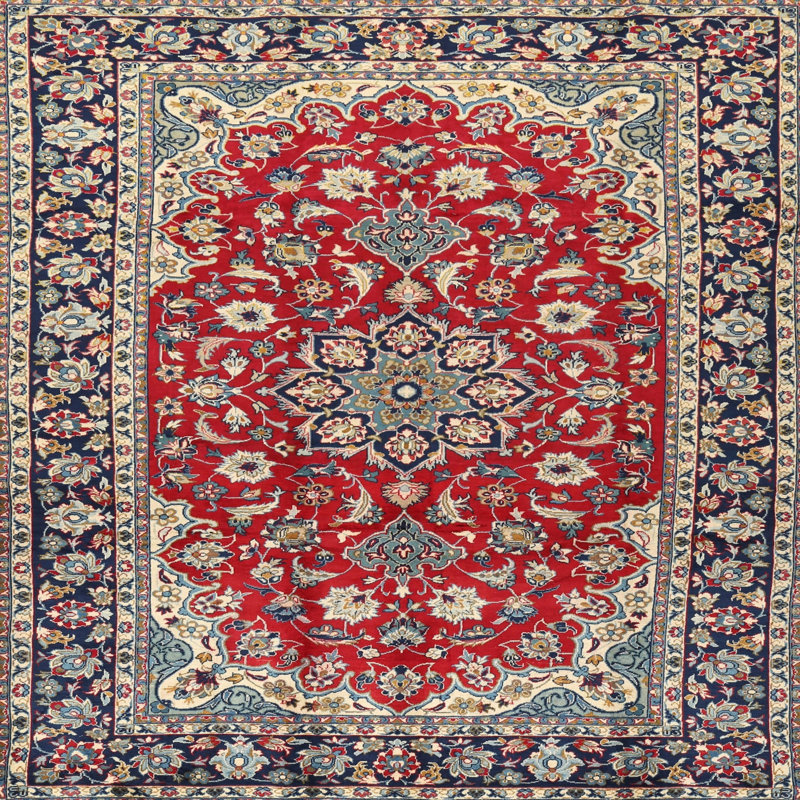 Tapis oriental orange, Carré 3 pi