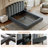 Velvet Upholstered Platform Bed With Scalloped Wavy Headboard, No Box Spring Required-808809414-808809415