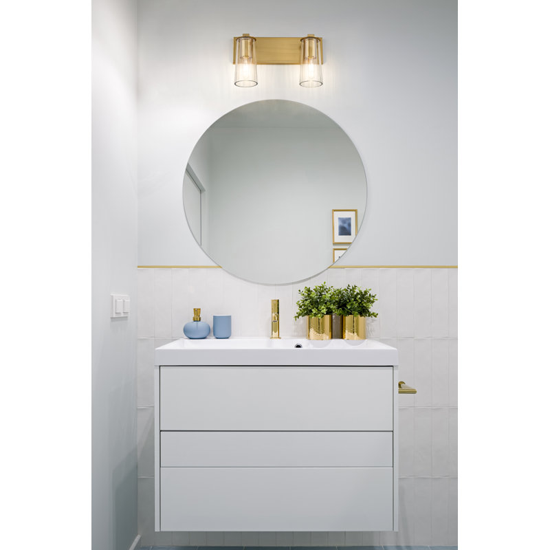 Meuble-lavabo 2 lumières Esma, Or