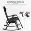 Chaises berçantes d'extérieur 2 pièces Outsunny, chaise berçante inclinable et inclinable pliable avec coussin, porte-gobelet et téléphone, conception combinée avec pieds pliants-1692394910