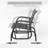 Outsunny Porch Glider Set of 2, Metal Frame Swing Glider Chairs with Breathable Mesh Fabric, Curved Armrests and Steel Frame for Garden, Poolside, Backyard, Balcony, Black