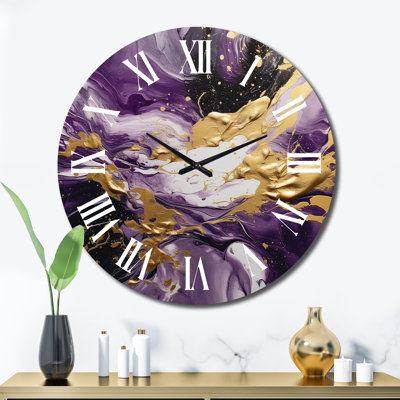 Horloge murale mauve et mauve