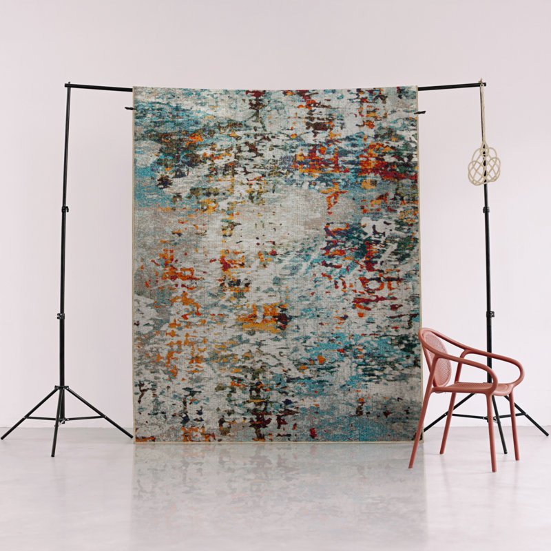 Tapis décoratif créatif moderne avec motif abstrait multicolore, Rectangle 2 pi 8 po x 5 pi