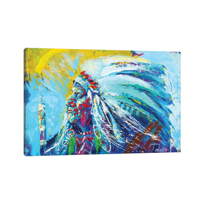 Native American by Tadaomi Kawasaki - Wrapped Canvas Painting, 66.04 cm H x 45.72 cm W x 1.91 cm D