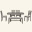 Ensemble de table de salle à manger 6 pièces en bois d'hévéa avec placage en bois massif et coussin moelleux-2079720578-2079720601-2079720604-2079720607