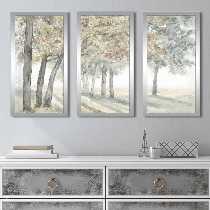 " Golden Trees " 3 - Pieces, 25.5" H x 40.5" W x 1" D
