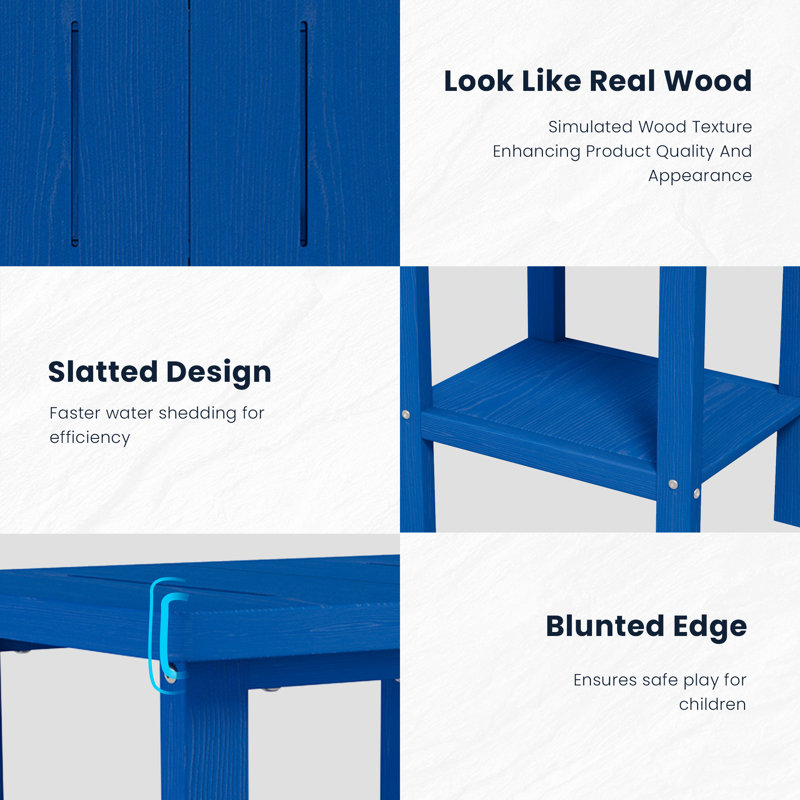 Rectangular Outdoor Side Table , 19.7 " W 11.82 " D, Navy