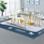 Ensemble de table de salle à manger moderne, table en verre de 71 pouces avec 8 chaises transparentes, peu encombrante