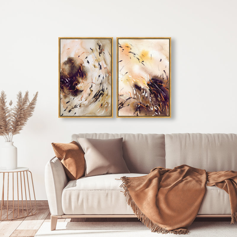 Floating Autumn Set Set by Oliver Gal, 32"H x 22"W, Gold Floater Frame