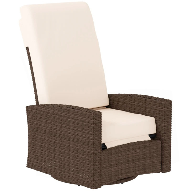 Fauteuil inclinable pivotant confortable en osier