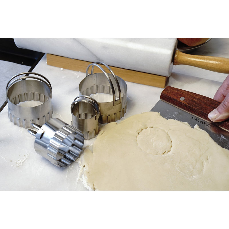 Stainless Steel Rippled Round Biscuit Cutters Set of 4