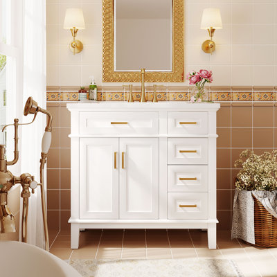 Meuble-lavabo 36 po avec comptoir en céramique