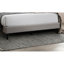 Grand lit plateforme moderne en toile de jute brun moderne, tête de lit à motif de losanges, lit confortable avec lit en tissu