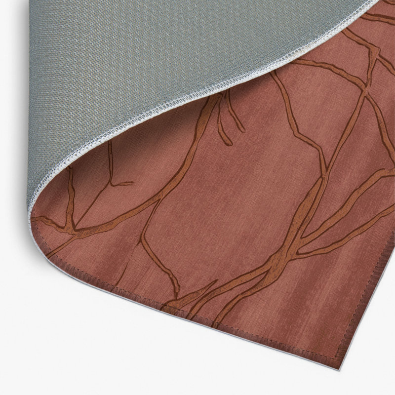 Tapis brun abstrait intérieur et extérieur, Rectangulaire 2 pi x 3 pi