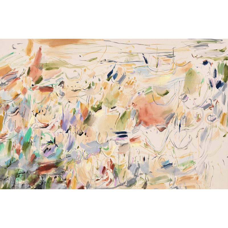 Field Of Blooms Painting, Black Framed