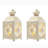 2 Piece Tabletop Metal Candle Lantern Set