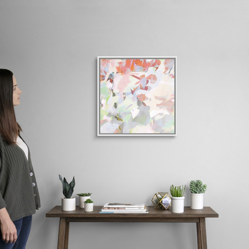 Pastel Vibes SQ - Reproduction d'art sur toile, H 22 po x l 22 po x P 1,75 po, Cadre flottant blanc