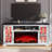 Farmhouse Fireplace Tv Stand With  Led Lights & Adjustable Shelves-1720717940