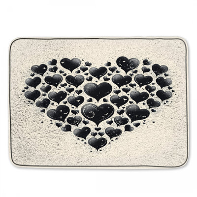 Tapis de bain coeurs abstrait salle de bain moderne