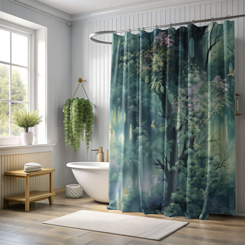 Rideau de douche Forest Charm, H 74 po x l 71 po