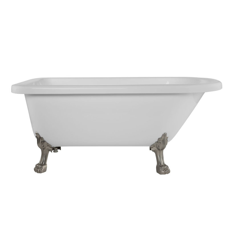 59'' x 29'' Freestanding Soaking Bathtub, Brushed Nickel