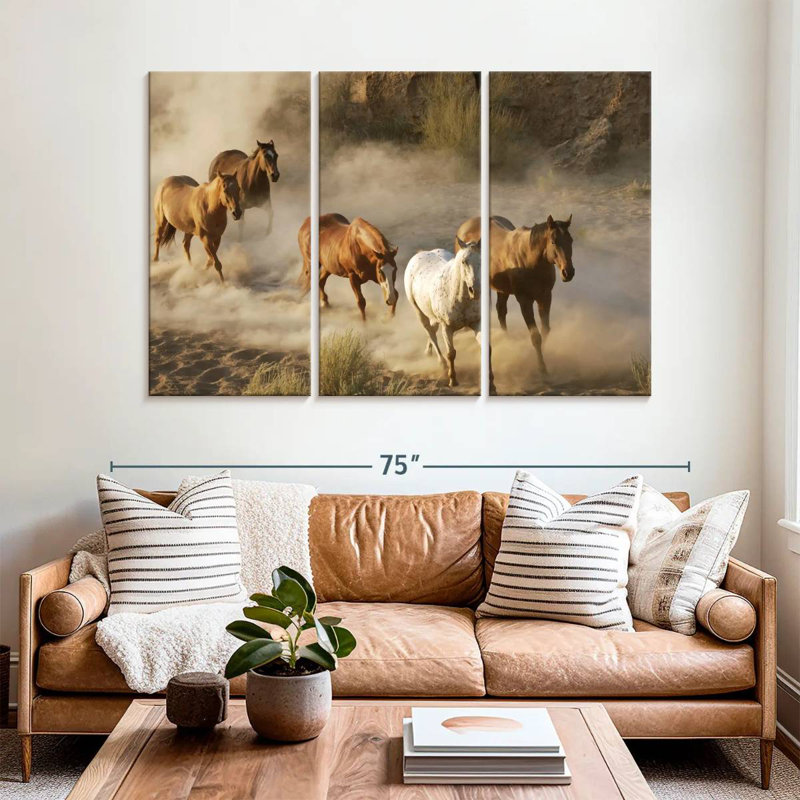 Brampt Galloping Wild Horses, 42" H x 65" W