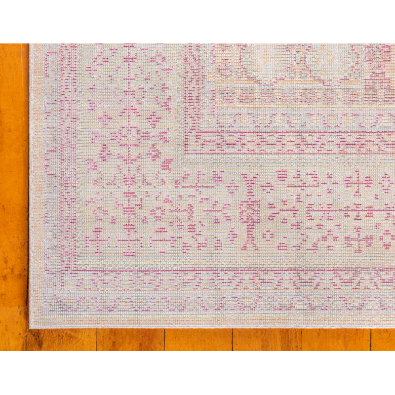 Tapis beige / jaune Glasser, Carré 8 pi