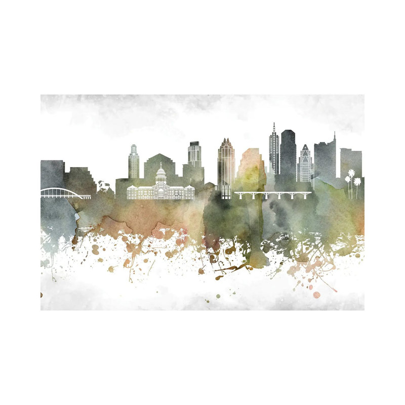 Austin Skyline by WallDecorAddict - Wrapped Canvas Print, 20.32cm H x 30.48cm W x 1.905cm D