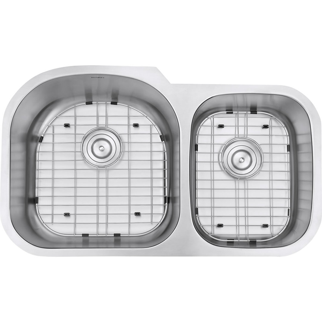 Ruvati 34-inch Undermount 60/40 Double Bowl 16 Gauge Stainless Steel Kitchen Sink Ruvati