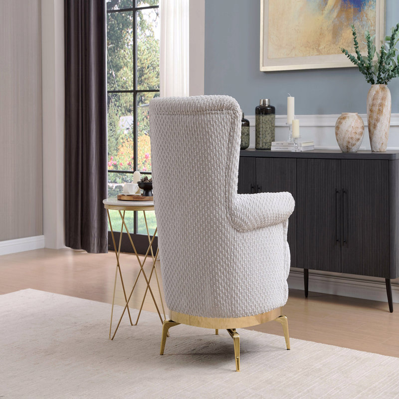 Chaise d'appoint de style moderne - faite de bois et d'accents dorés, Gris