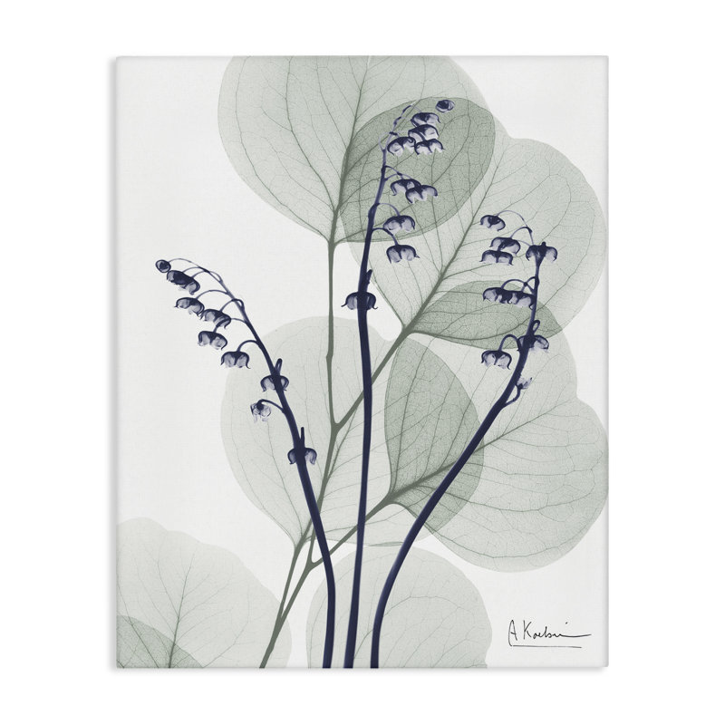 Toile d'eucalyptus serein moderne, design par Albert Koetsier, H 20 po x l 16 po