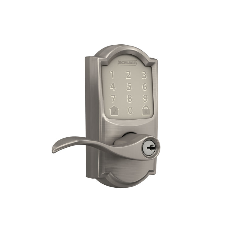 Encode Smart Wifi Lever With Accent Lever And Camelot Trim, Satin Nickel