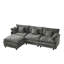 Canapé modulaire en tissu de L 101,9 po, canapé convertible en L à 3 places avec repose-pieds mobile Cashmere-344588549