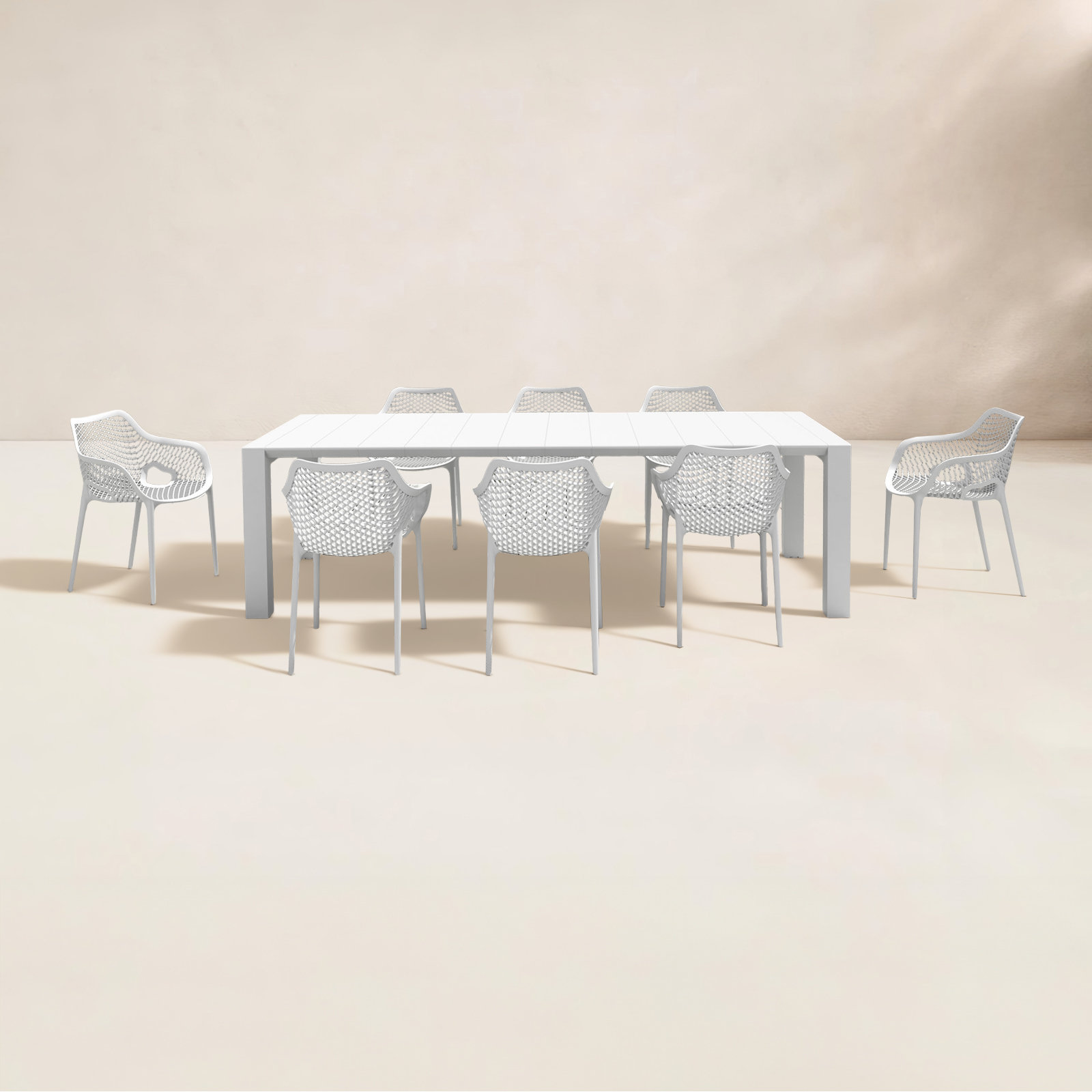 Farrah 39" Patio Dining Set, White