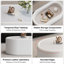 Table basse moderne ovale avec rangement caché et plateau en verre trempé-131233665