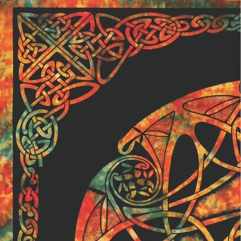 Nappe en coton Celtic Tie-Dye Rectangle, Ambre, H 70 po x l 104 po