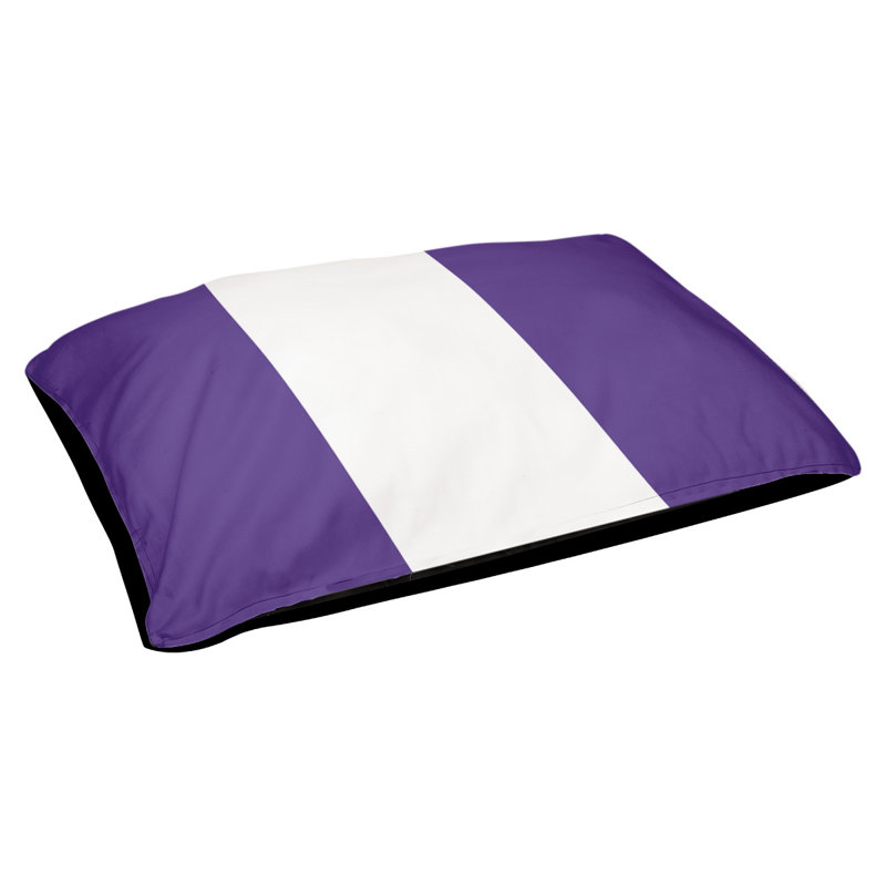 Coussin de lit pour chien Cincinnati, Grand (l 40 po x P 30 po x H 6,5 po), Mauve / blanc / mauve